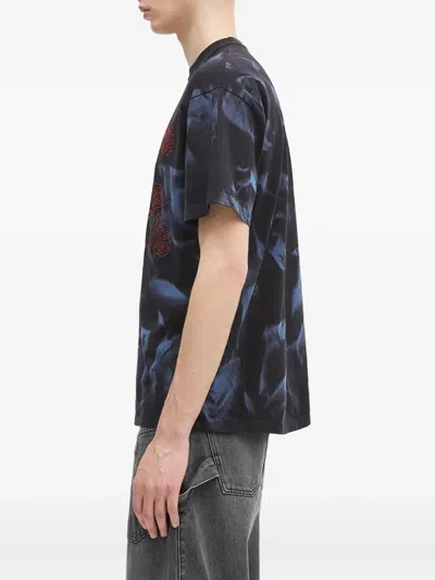 Aries Women S Sprayed Trash Cherries T-shirt Black In Blue