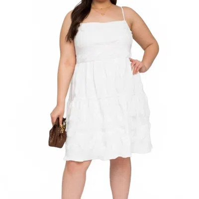 Gilli Plus Size Sleeveless Smocked Back Dress In White In White