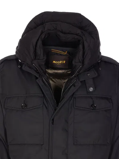 Moorer Quilted Hooded Jacket Removable Hood