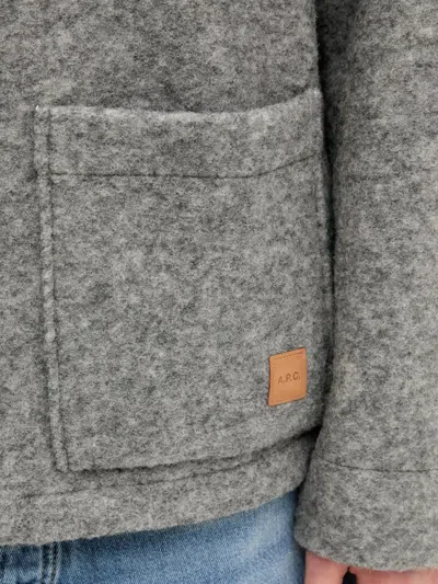 Apc Veste Thais Button Front Jacket In Gray