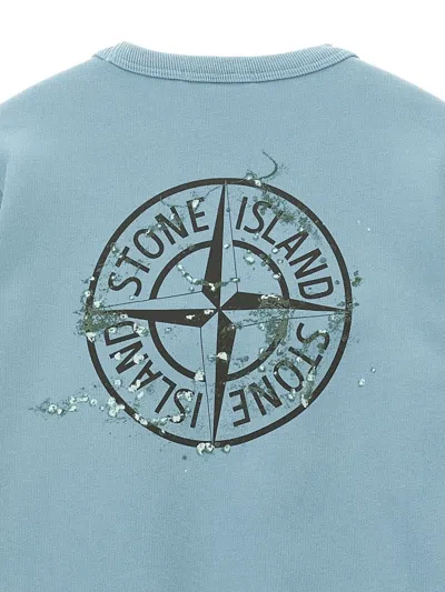 Stone Island Front And Back Print Sweatshirt In Blue