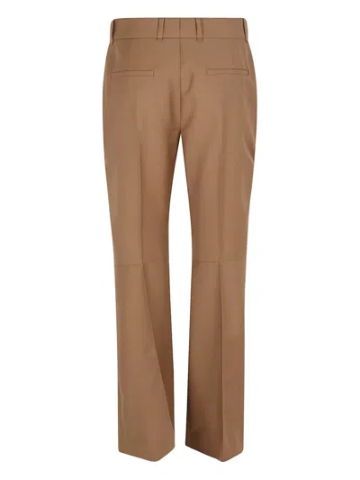 Alexander Mcqueen Tailored Pants With Front Crease And Belt Loops In Brown