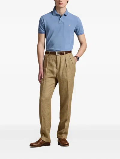 Polo Ralph Lauren Cotton Polo Shirt With Logo In Blue