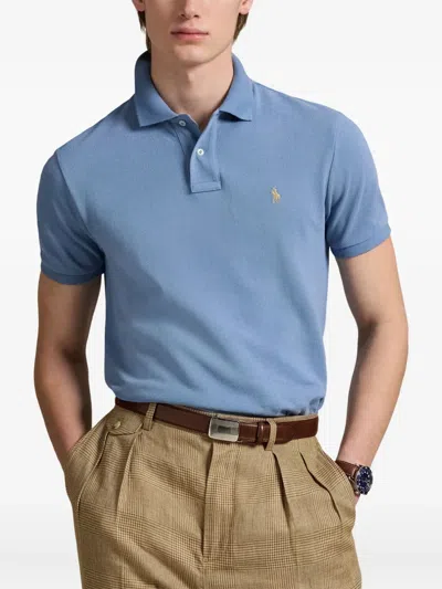 Polo Ralph Lauren Cotton Polo Shirt With Logo In Blue