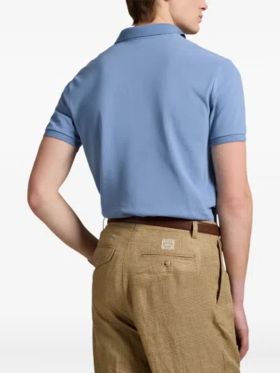 Polo Ralph Lauren Cotton Polo Shirt With Logo In Blue