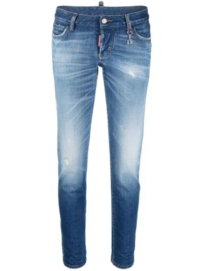 Dsquared2 Faded Blue Low-rise Slim-fit Jeans