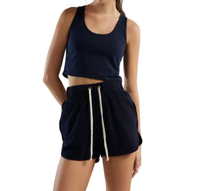 Les Tien Kerry Crop Tank In Navy In Blue