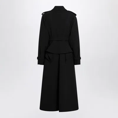 Max Mara Flavio Double-breasted Long Trench Coat In Black