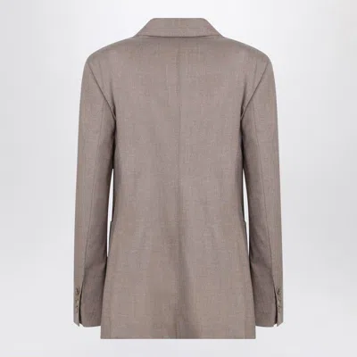 Max Mara Double-breasted Cashmere Jacket In Dove Color Women In Brown
