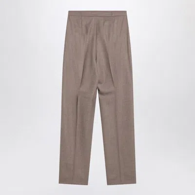 Max Mara Dove Grey Cashmere Trousers In Brown