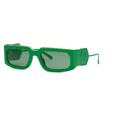 Philipp Plein Green Acetate Sunglasses In Green