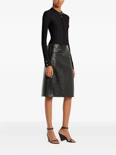 Courrèges Zip-up Long-sleeve Bodysuit In Black