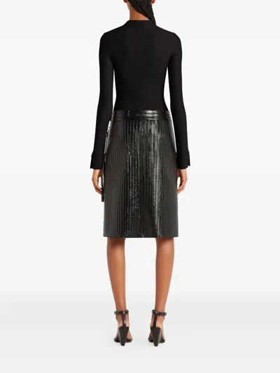 Courrèges Zip-up Long-sleeve Bodysuit In Black