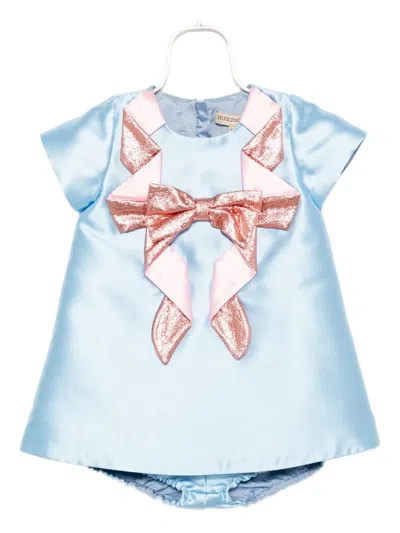 Hucklebones London Origami Bow Shift Dress And Bloomers In Blue