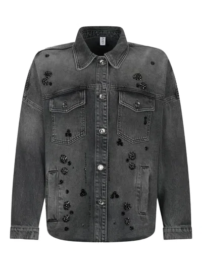 Liu •jo Denim Jacket With Rhinestones