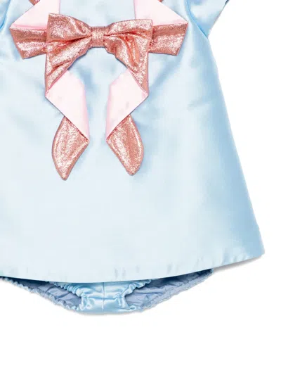 Hucklebones London Origami Bow Shift Dress And Bloomers In Blue