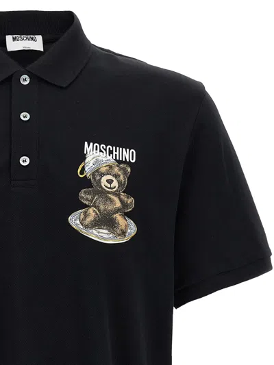 Moschino Graphic Print Polo Shirt With Side Slits