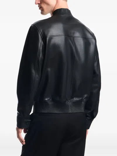 Emporio Armani Blouson In Aniline Nappa Lambskin In Black