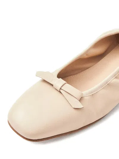 Alohas Freya Bow-detail Square-toe Flats In Neutral