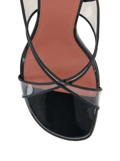 Amina Muaddi Lena 90mm Patent-leather Slingback Sandals In Black
