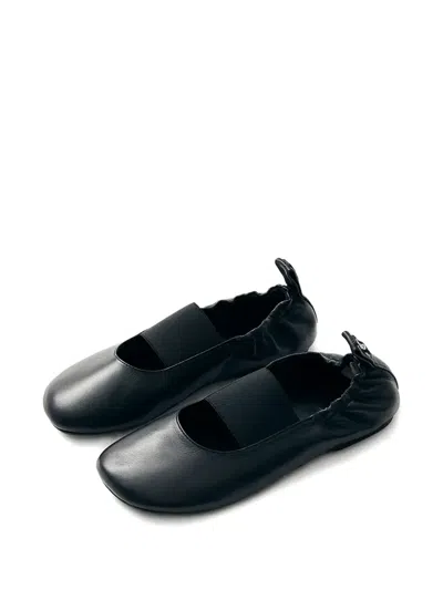 Alohas Sutton Elastic-band Gathered Ballet Flats In Black