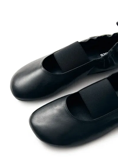 Alohas Sutton Elastic-band Gathered Ballet Flats In Black