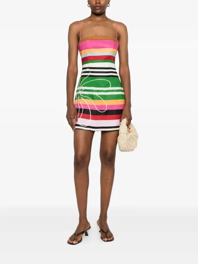 Cala De La Cruz Roma Mini Dress In Multi