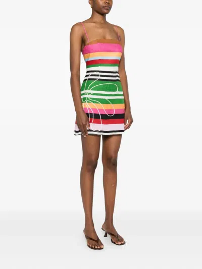 Cala De La Cruz Roma Mini Dress In Multi