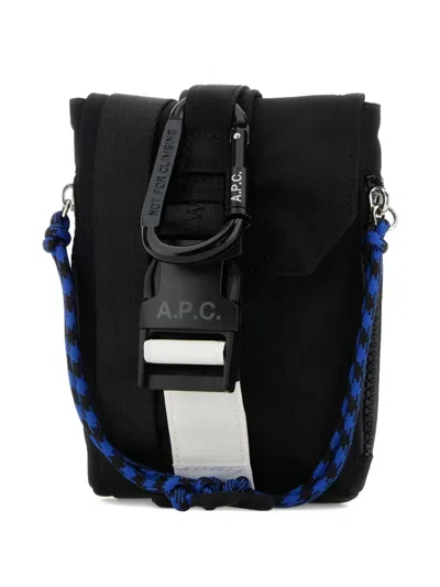 Apc A.p.c. Black Fabric Trek Crossbody Bag In Black