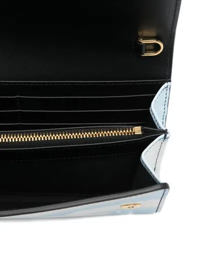Moschino Cloud-print Chain Wallet In Blue