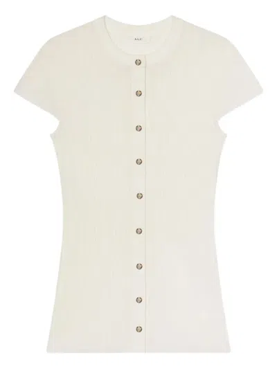 A.l.c Button-front Ribbed Cardigan In White