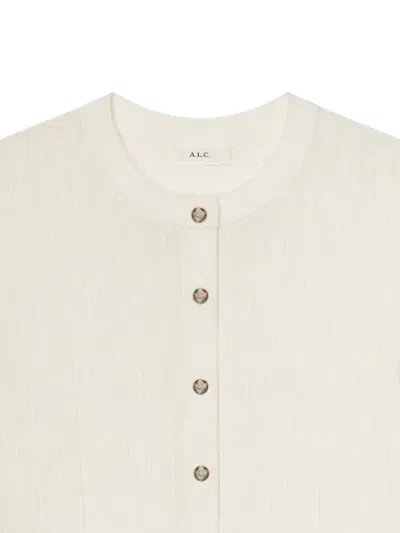 A.l.c Button-front Ribbed Cardigan In White