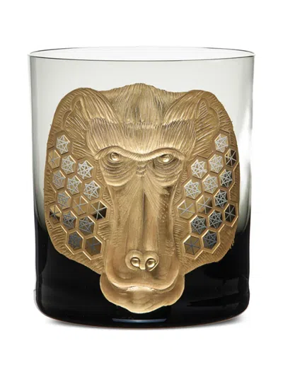 Artel African Safari Baboon-head Geometric Glass In Multi