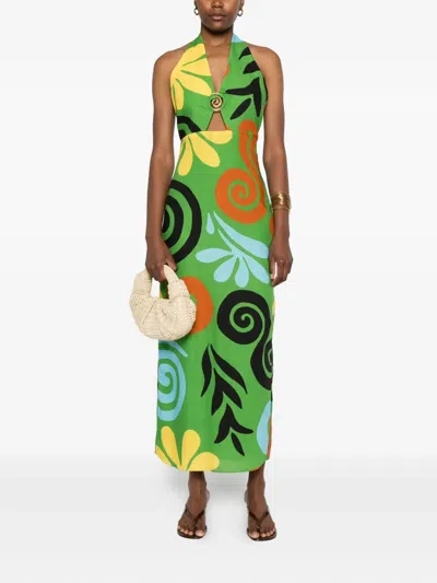 Cala De La Cruz Clara Maxi Dress In Green