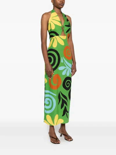 Cala De La Cruz Clara Maxi Dress In Green
