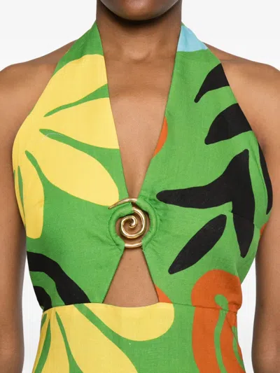 Cala De La Cruz Clara Maxi Dress In Green