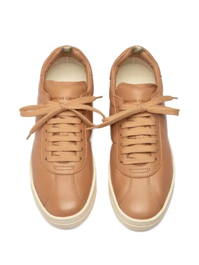 Officine Creative Leather Lace-up Sneakrs In Burgundy