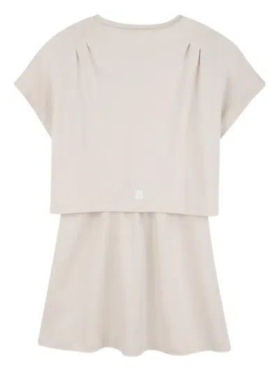 Givenchy Logo-print Layered Dress In Neutral