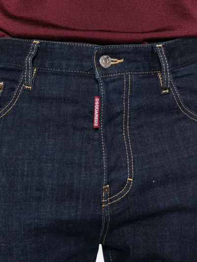 Dsquared2 Logo-patch Jeans In Blue