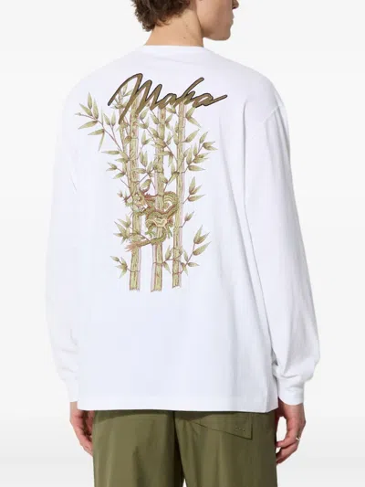 Maharishi Dragon Bamboo Embroidered Long-sleeve T-shirt In White