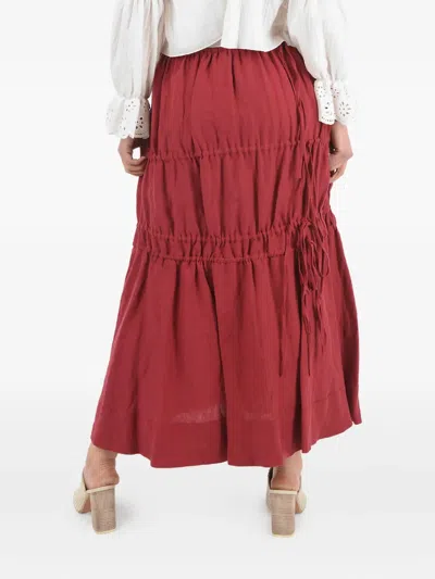 Brock Collection Drawstrings Maxi Skirt In Red