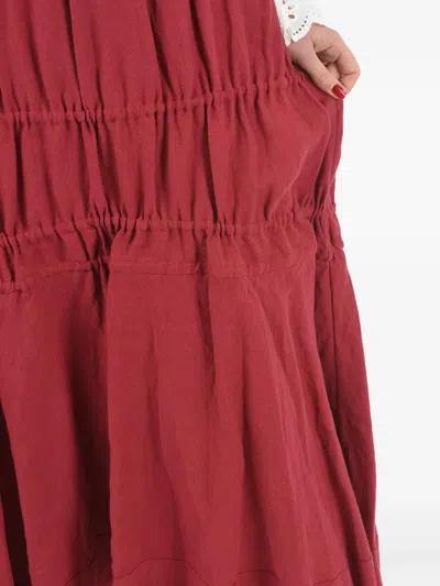 Brock Collection Drawstrings Maxi Skirt In Red
