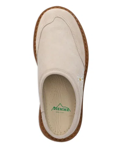 Diemme Maggiore Embroidered Mules In Neutral