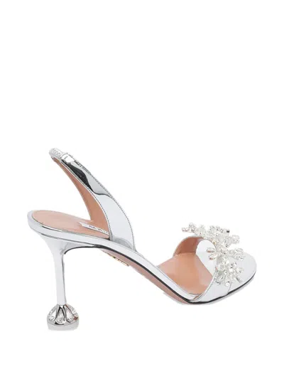 Aquazzura 85mm Crystal-embellished Slingback Sandals In Yellow