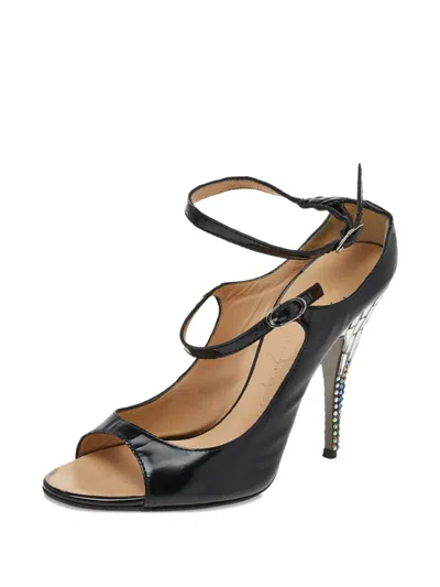 Pre-owned Giuseppe Zanotti  110mm Leather Mosaic-heel Sandals