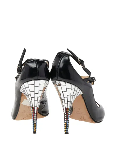 Pre-owned Giuseppe Zanotti  110mm Leather Mosaic-heel Sandals