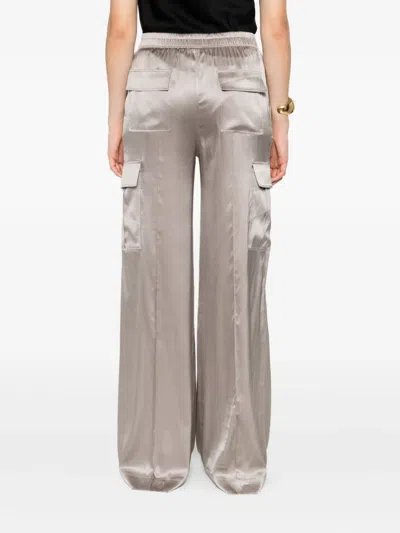 Tom Ford Cargo Pocket Drawstring Elastic Waistband Wide Leg Trousers In Neutral