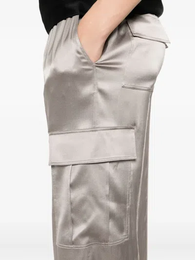 Tom Ford Cargo Pocket Drawstring Elastic Waistband Wide Leg Trousers In Neutral