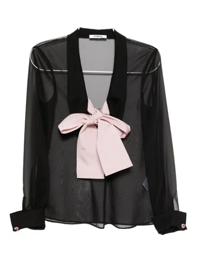 Vivetta Long-sleeved Shirt In Black