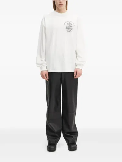Aries Ex Amino Long-sleeve T-shirt In White